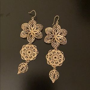 Gold floral earrings